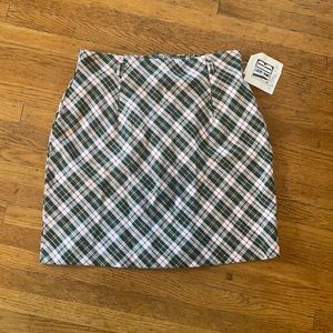 Vintage green plaid skirt